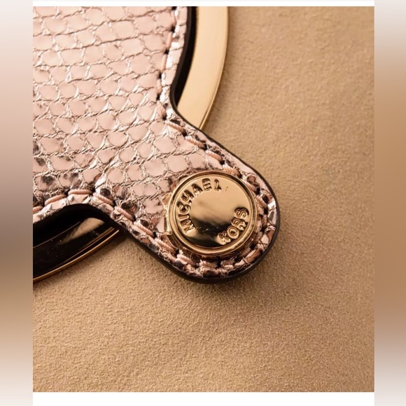 *FINAL* NWT $365 Michael Michael Kors Metallic Snakeskin Crossbody Camera Bag - Picture 6 of 10